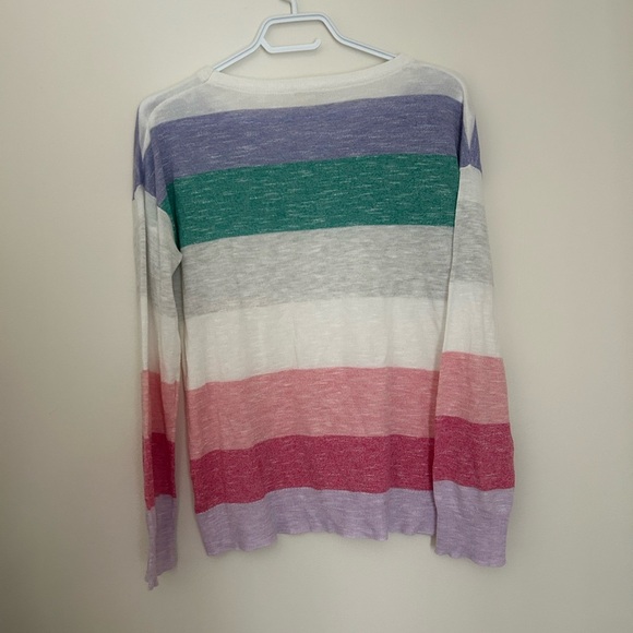 Hem & Thread Purple and Green Long Sleeve Tee - Picture 3 of 4